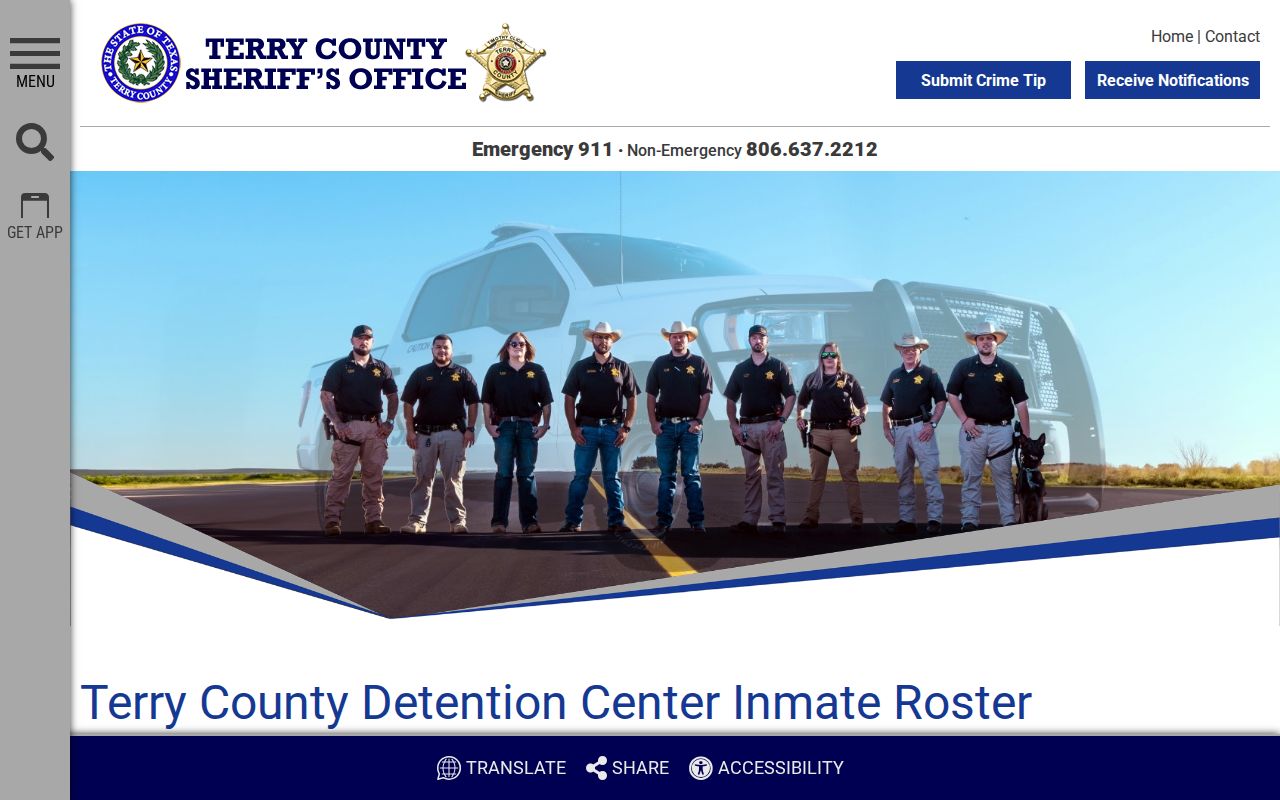 Terry County sheriff roster chooser showing the 48-hour release option