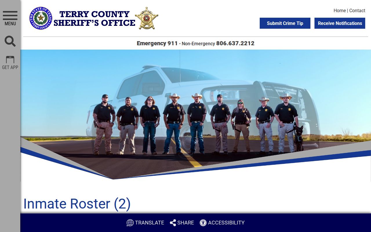 Terry County released mugshots and booking record fields on the official 48-hour roster